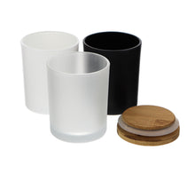 Load image into Gallery viewer, matte white matte black frosted candle jar
